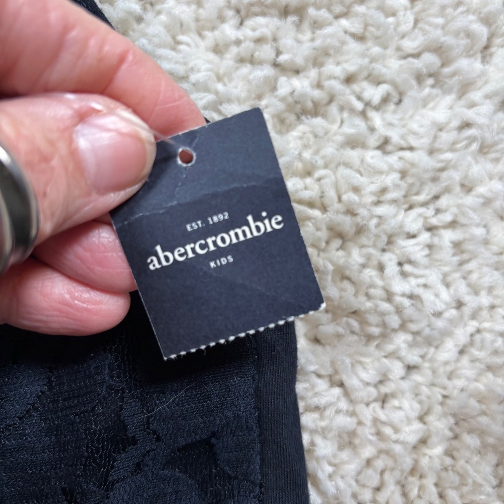 Abercrombie Kids Girls Navy Floral Lace Peplum Tank Top Sleeveless Medium M - Picture 4 of 7